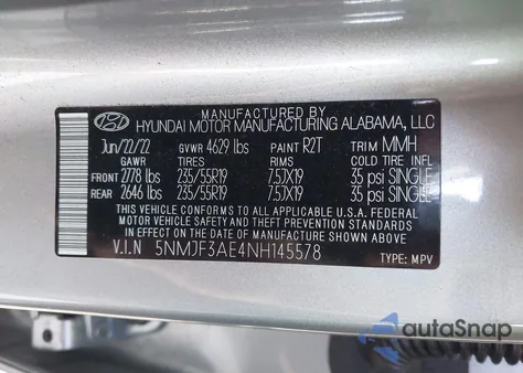 2022 Hyundai Tucson Sel from USA, damaged, VIN 5NMJF3AE4NH145578